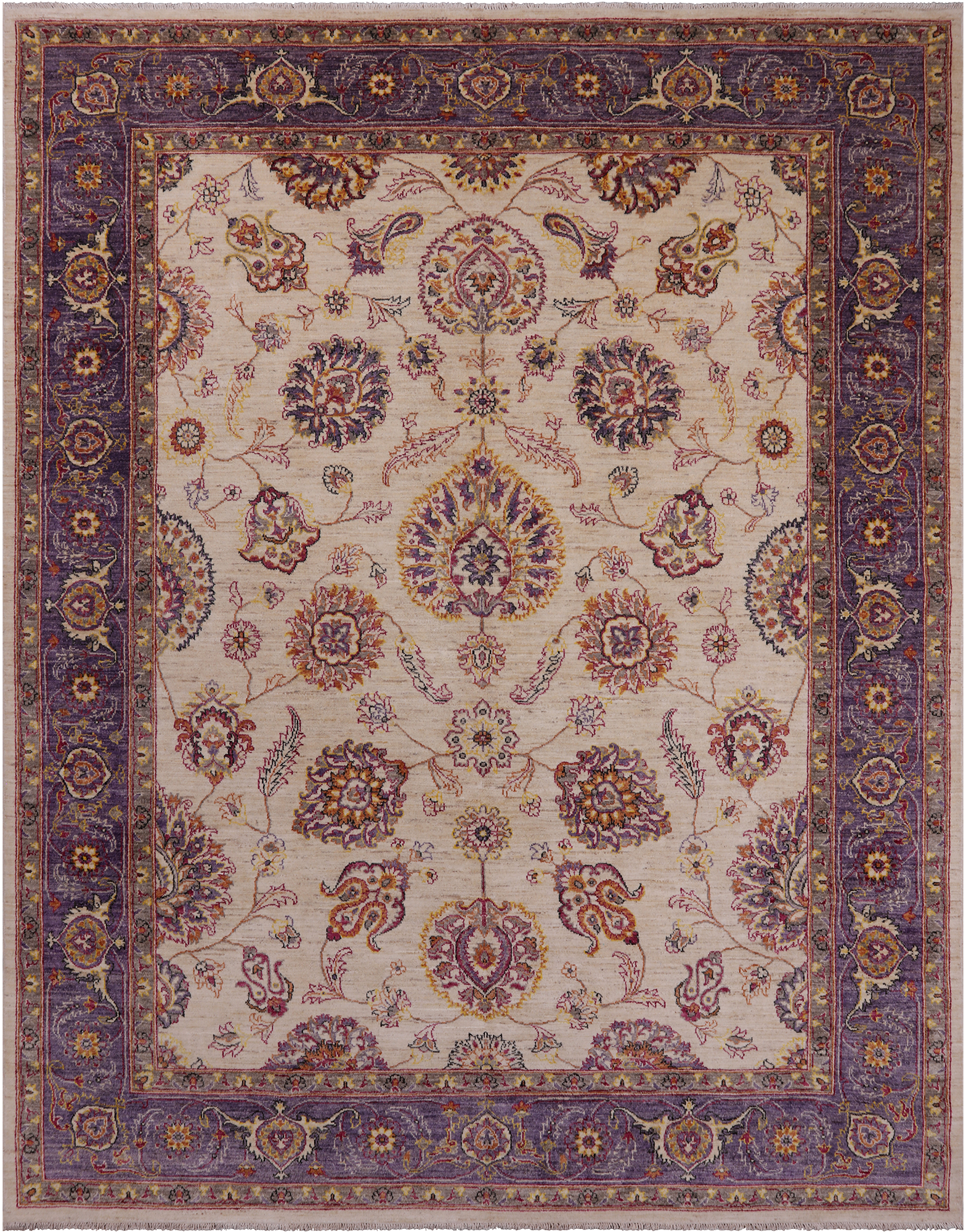 Ivory Fine Serapi Handmade Rug - 8' 2" X 10' 2"