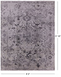 Grey Modern Hand Knotted Wool & Silk Rug - 9' 2" X 11' 10" - Golden Nile