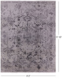 Grey Modern Hand Knotted Wool & Silk Rug - 9' 2" X 11' 10" - Golden Nile