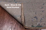 SUPER SALE Modern Handmade Wool & Silk Rug - 6' 1" X 8' 10"