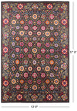 Black William Morris Hand Knotted Area Rug - 12' 0" X 17' 3" - Golden Nile