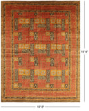 William Morris Handmade Wool Area Rug - 12' 0" X 15' 4" - Golden Nile