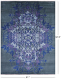 Green William Morris Handmade Wool Rug - 9' 1" X 12' 3" - Golden Nile