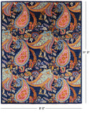 Blue William Morris Handmade Wool Rug - 9' 0" X 11' 3" - Golden Nile