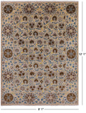 Ivory William Morris Handmade Wool Rug - 9' 1" X 12' 1" - Golden Nile