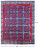 Grey William Morris Handmade Wool Rug - 8' 11" X 11' 6" - Golden Nile