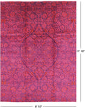 Purple William Morris Hand Knotted Wool Area Rug - 8' 10" X 11' 10" - Golden Nile
