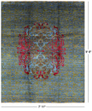 William Morris Hand Knotted Wool Area Rug - 7' 11" X 9' 8" - Golden Nile