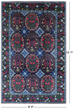 Black William Morris Handmade Wool Area Rug - 8' 0" X 12' 7" - Golden Nile