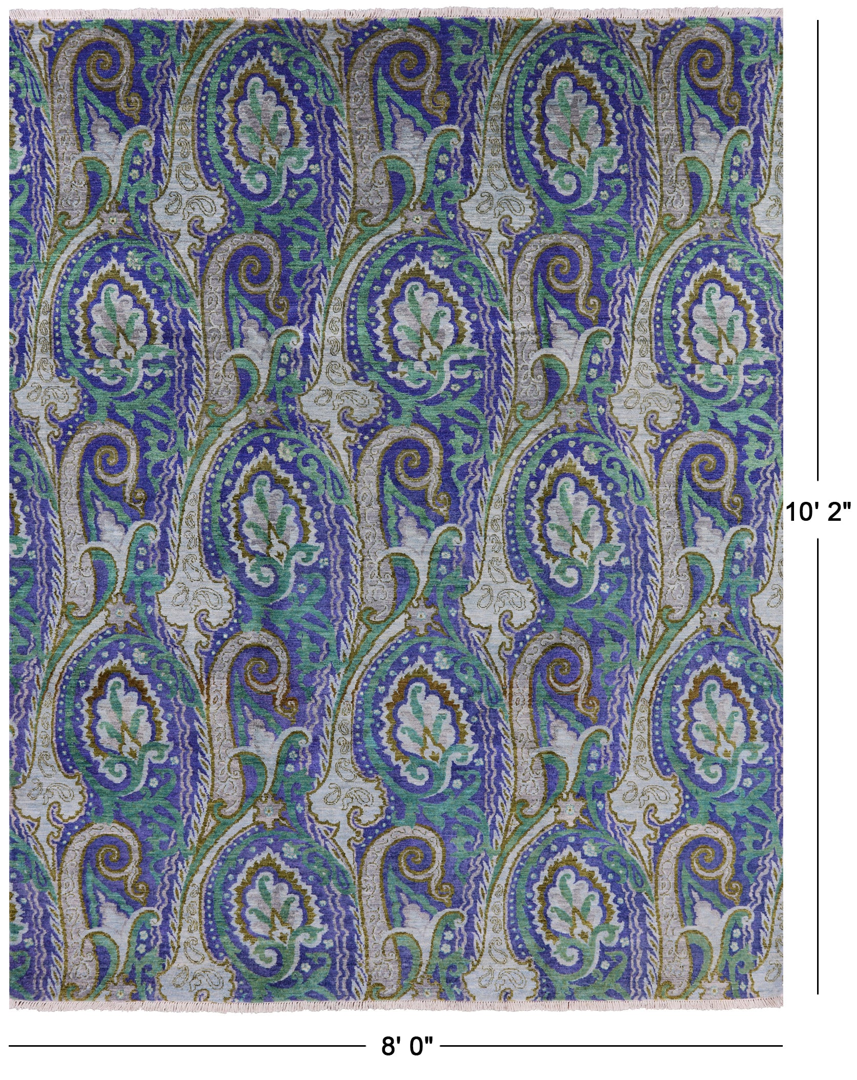 William Morris Handmade Wool Rug - 8' 0" X 10' 2" - Golden Nile