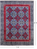 Grey William Morris Hand Knotted Wool Rug - 7' 10" X 10' 3" - Golden Nile