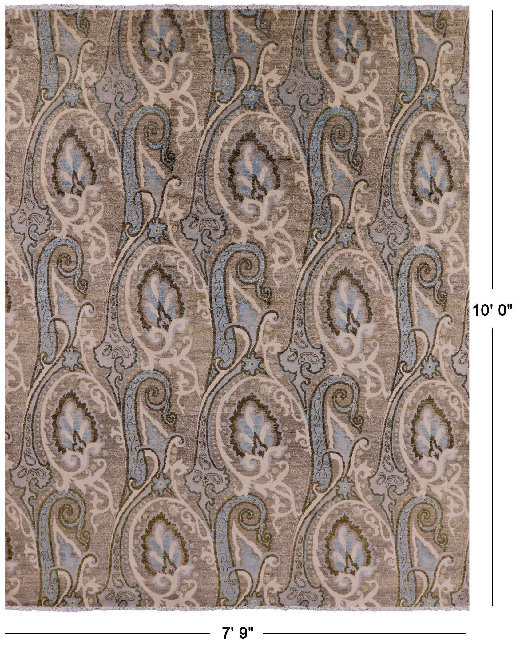 William Morris Handmade Wool Rug - 7' 9" X 10' 0" - Golden Nile