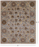 Ivory William Morris Handmade Wool Rug - 8' 1" X 10' 1" - Golden Nile