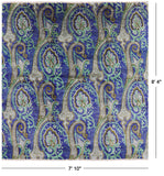 Square William Morris Hand Knotted Wool Rug - 7' 10 X 8' 4 - Golden Nile