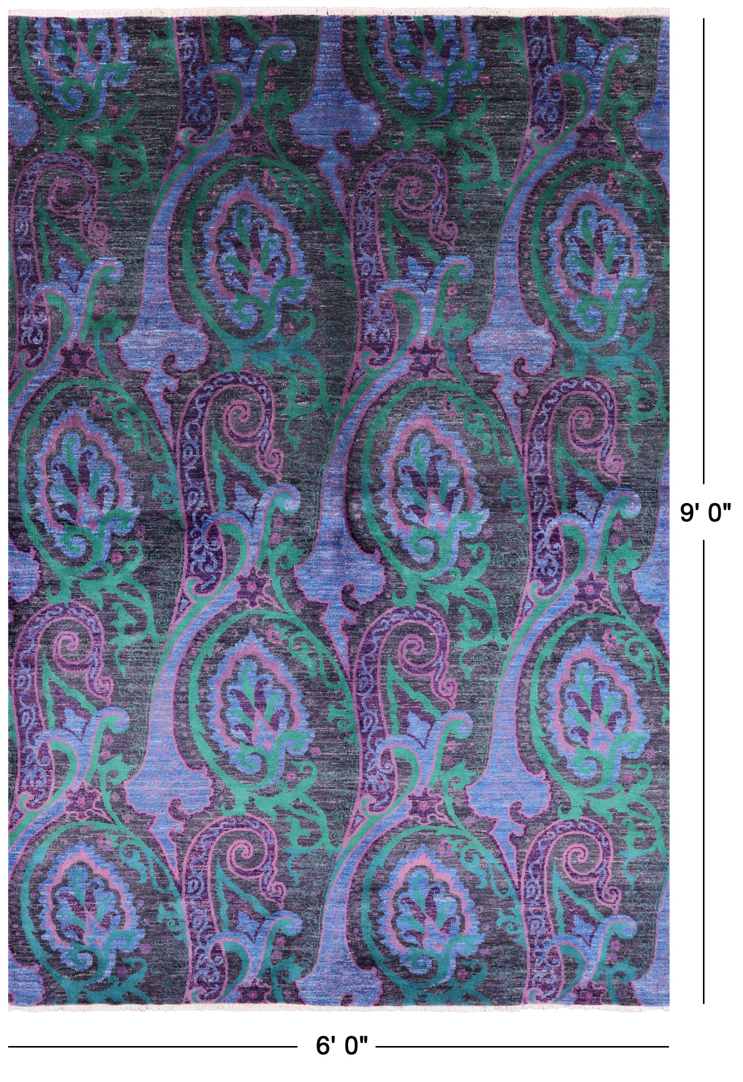 William Morris Handmade Wool Rug - 6' 0" X 9' 0" - Golden Nile