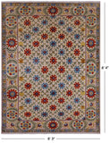 Ivory William Morris Hand Knotted Wool Rug - 6' 3" X 8' 4" - Golden Nile