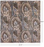 Square William Morris Handmade Wool Rug - 5' 11" X 6' 2" - Golden Nile