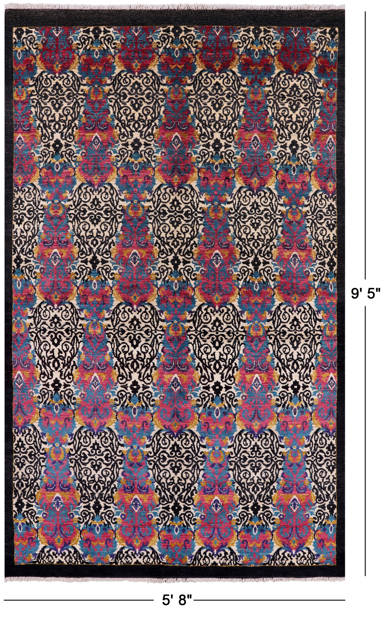 William Morris Hand Knotted Wool Rug - 5' 8" X 9' 5" - Golden Nile