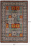 Black William Morris Hand Knotted Wool Area Rug - 6' 2" X 9' 0" - Golden Nile