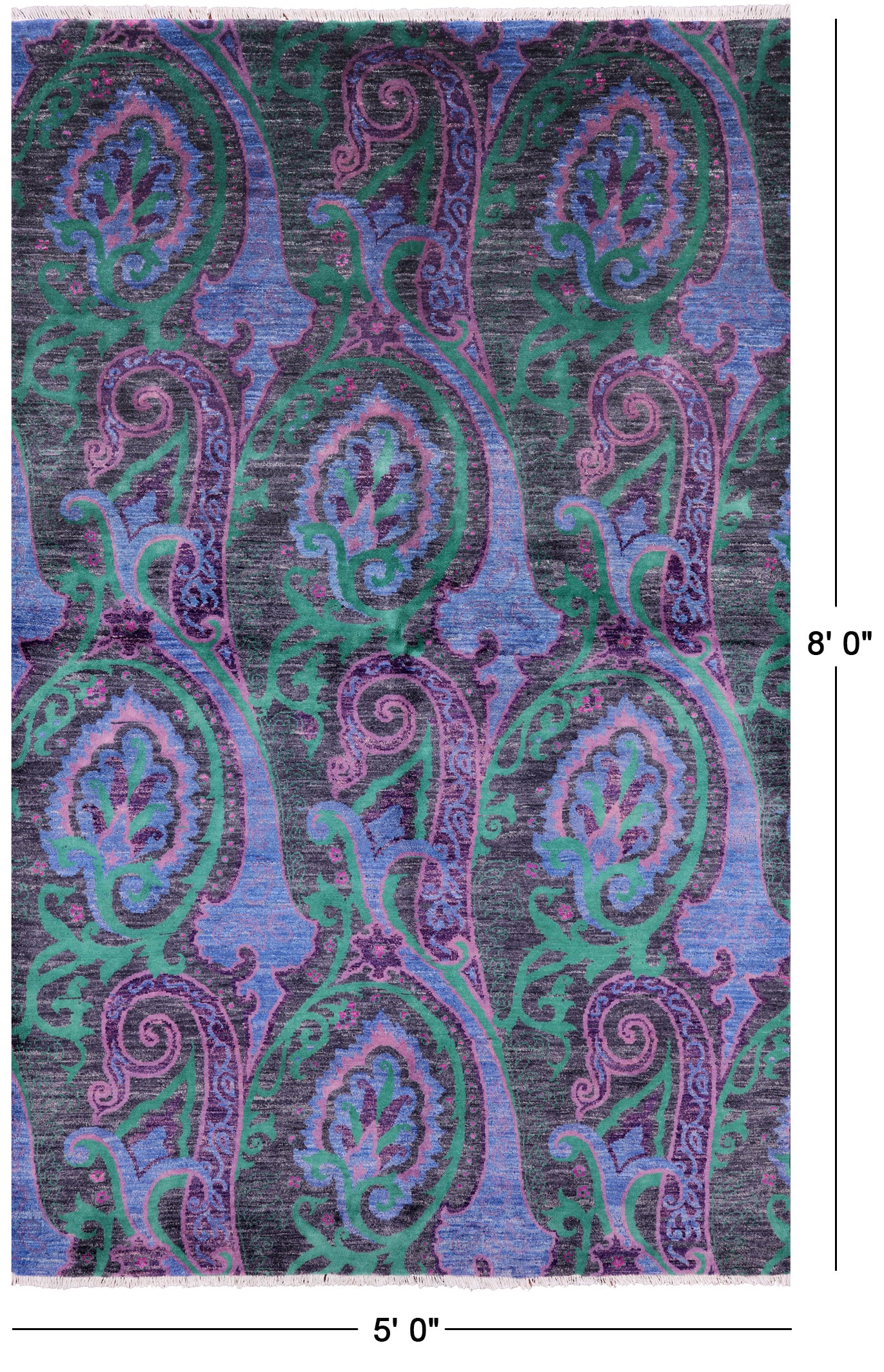 William Morris Hand-Knotted Wool Rug - 5' 0" X 8' 0" - Golden Nile
