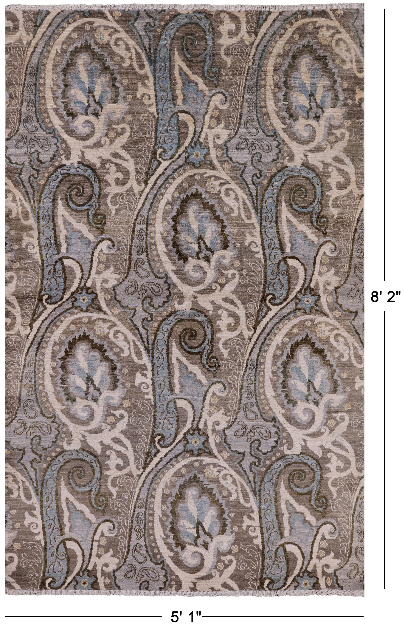 William Morris Hand-Knotted Wool Rug - 5' 1" X 8' 2" - Golden Nile