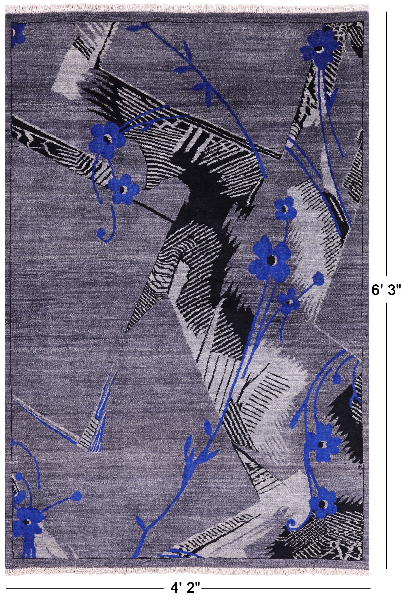 William Morris Handmade Wool Rug - 4' 2" X 6' 3" - Golden Nile