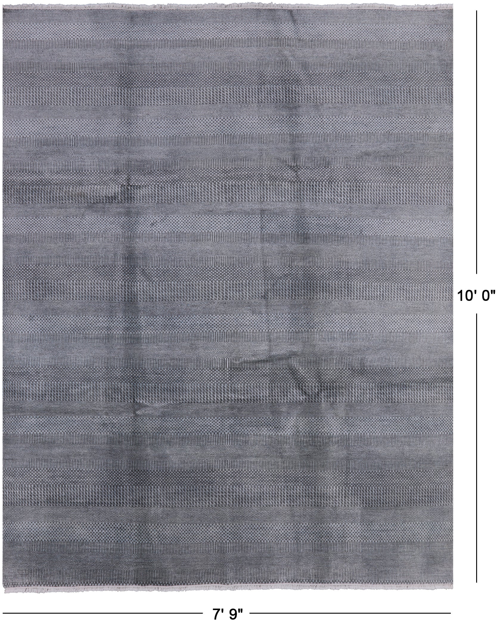 Grey Savannah Hand Knotted Wool & Silk Rug - 7' 9" X 10' 0" - Golden Nile
