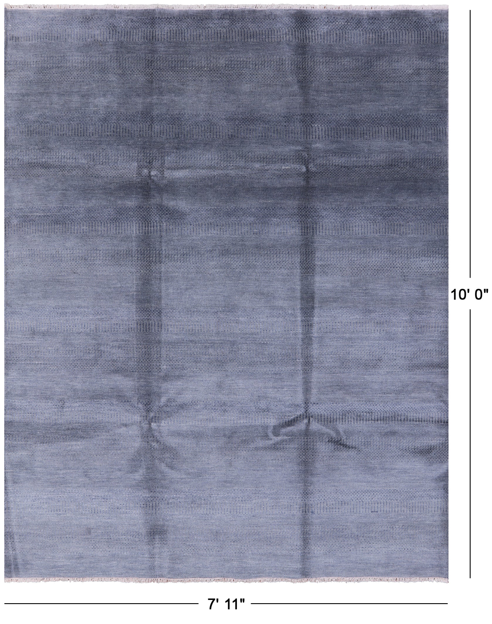 Grey Savannah Grass Hand Knotted Wool & Silk Rug - 7' 11" X 10' 0" - Golden Nile