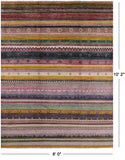 Tribal Gabbeh Hand Knotted Wool Rug - 8' 0" X 10' 2" - Golden Nile