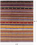 Tribal Persian Gabbeh Hand Knotted Wool Rug - 8' 0" X 10' 1" - Golden Nile