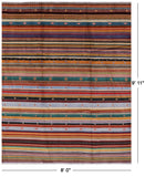 Tribal Gabbeh Hand Knotted Wool Rug - 8' 0" X 9' 11" - Golden Nile