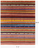 Tribal Persian Gabbeh Handmade Wool Rug - 7' 11" X 10' 0" - Golden Nile