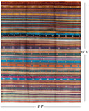 Persian Gabbeh Tribal Hand Knotted Wool Rug - 8' 1" X 10' 1" - Golden Nile