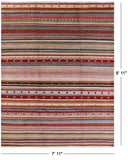 Persian Gabbeh Tribal Hand Knotted Wool Rug - 7' 11" X 9' 11" - Golden Nile