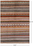 Tribal Persian Gabbeh Handmade Wool Rug - 6' 2" X 8' 11" - Golden Nile