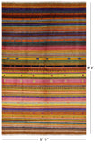 Persian Gabbeh Handmade Wool Rug - 5' 11" X 9' 3" - Golden Nile