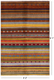 Tribal Gabbeh Handmade Wool Rug - 6' 2" X 9' 1" - Golden Nile