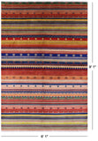 Persian Gabbeh Tribal Hand Knotted Wool Rug - 6' 1" X 9' 1" - Golden Nile