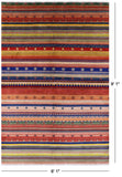 Persian Gabbeh Tribal Hand Knotted Wool Rug - 6' 1" X 9' 1" - Golden Nile