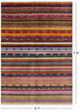 Tribal Gabbeh Hand Knotted Wool Rug - 5' 1" X 7' 6" - Golden Nile