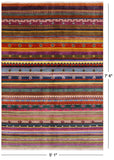 Tribal Gabbeh Hand Knotted Wool Rug - 5' 1" X 7' 6" - Golden Nile