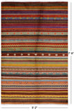 Tribal Gabbeh Hand Knotted Wool Rug - 5' 2" X 7' 9" - Golden Nile