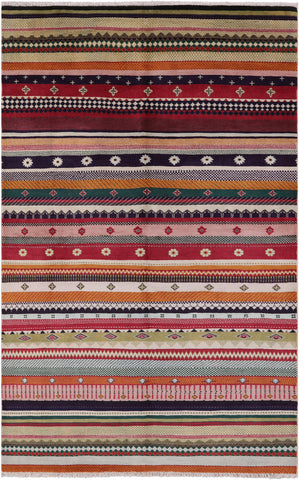 Persian Gabbeh Handmade Wool Rug - 5' 0