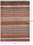 Persian Gabbeh Hand Knotted Wool Area Rug - 4' 3" X 5' 10" - Golden Nile