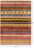 Persian Gabbeh Tribal Hand Knotted Wool Rug - 4' 3" X 6' 0" - Golden Nile