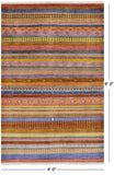 Persian Gabbeh Hand Knotted Wool Rug - 4' 0" X 6' 2" - Golden Nile