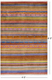 Persian Gabbeh Hand Knotted Wool Rug - 4' 0" X 6' 2" - Golden Nile