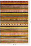 Persian Gabbeh Hand Knotted Wool Rug - 4' 2" X 6' 3" - Golden Nile