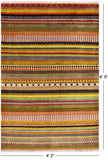 Persian Gabbeh Hand Knotted Wool Rug - 4' 2" X 6' 3" - Golden Nile