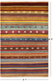 Persian Gabbeh Hand-Knotted Wool Rug - 4' 1" X 6' 3" - Golden Nile